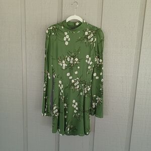 Reformation Mya Mini Dress Size 6 Women Viscose Long Sleeve Open Back Boho